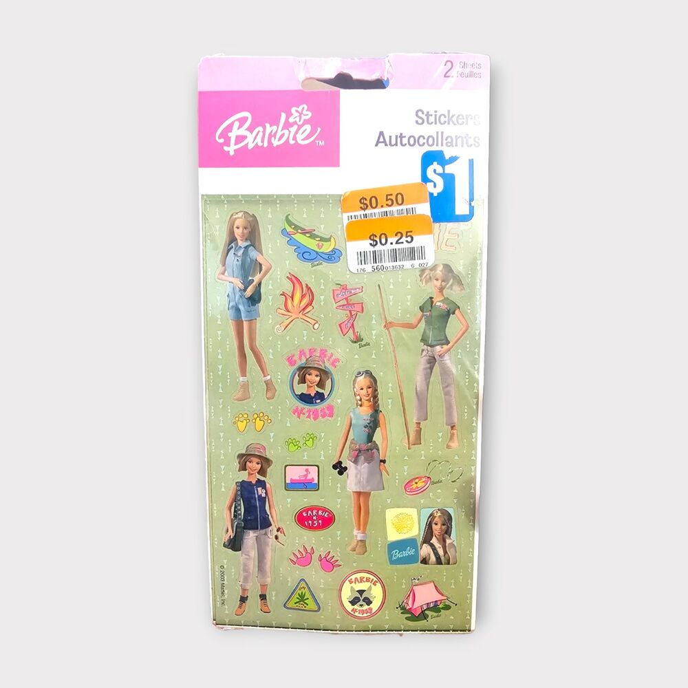 NOS Vtg Barbie Camping stickers